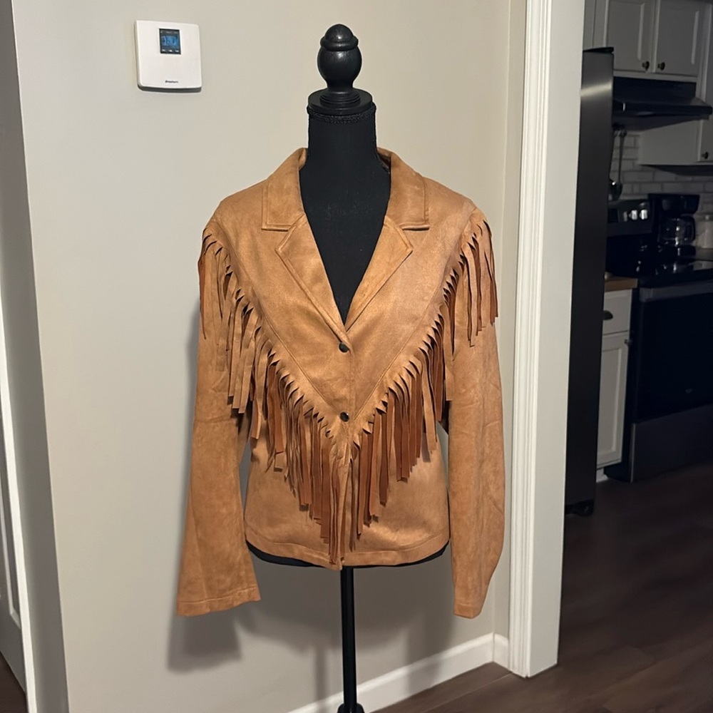Tan Fringe Women's Jacket